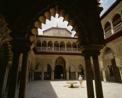 Patio in Real Alcazar by Spanish School