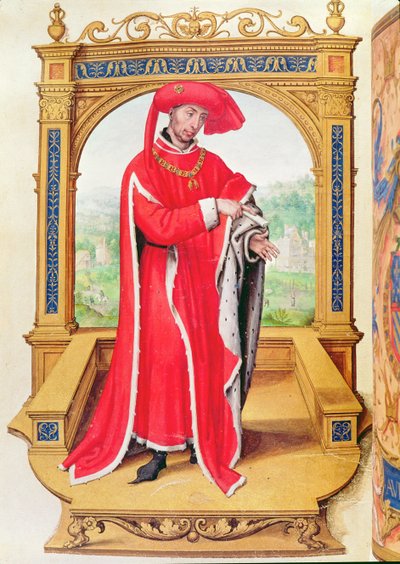 Philip the Good (1396-1467) Duke of Burgundy, Founder of the Order of the Golden Fleece, from the Statuts de la Toison d