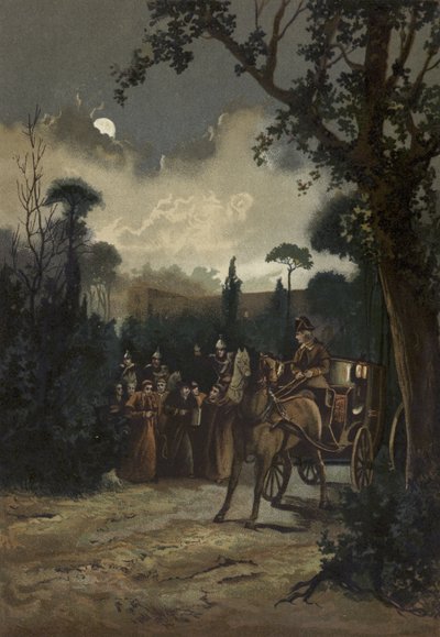 Pope Pius IX leaving Rome, 1848 by Spanish School