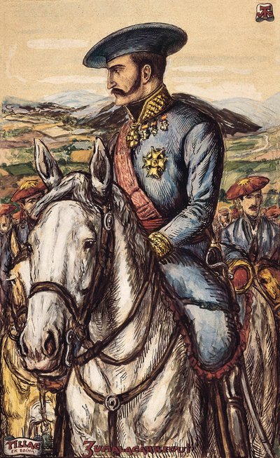 Portrait of Tomas Zumalacarregui, a military member of the Carlist Army during the First War by Spanish School