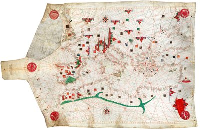 Portulan chart of Mediterranean Sea and NE Atlantic by Spanish School