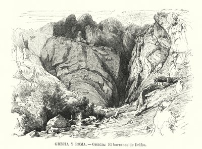 Ravine of Delphi, Greece by Spanish School