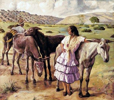 Return of the fair, between Puerto Real and Jerez de la Frontera. Anonymous painting by Spanish School