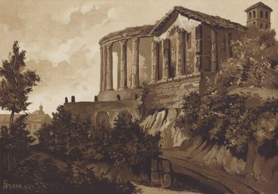 Roman Temples of Tiburtine Sibyl and Vesta, Tivoli, Italy by Spanish School