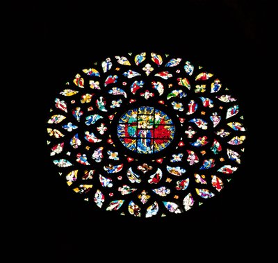 Rose window depicting the Assumption of the Virgin, c.1460 by Spanish School