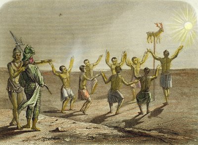 Sacrifice of a deer to the sun by the Indians of Florida by Spanish School