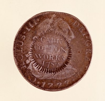 Silver Coin (8 Reales) from Spain: Reign of Charles III (1777 with Countermark of 1787) by Spanish School