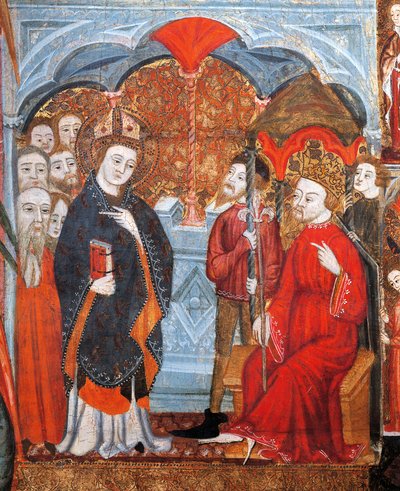 St Lazarus Receiving the First Christians of Marseille in the Presence of the King of Provence by Spanish School
