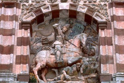 Statue of a knight on horseback by Spanish School
