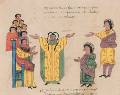 Susanna and the Elders, from the Visigothic-Mozarabic Bible of St. Isidores, A.D. 960 by Spanish School