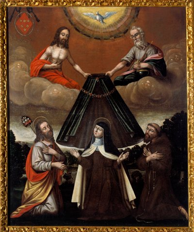 The Holy Trinity Holding the Mantle of Saint Therese of Avila by Spanish School
