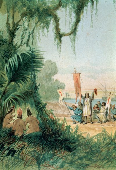 The Landing of Christopher Columbus on the island of San Salvador on the 12th October 1492, from 