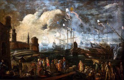 The Port of Oran by Spanish School