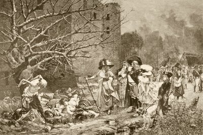 The massacre of Machecoul, France, during the French Revolution, after a painting by Francois Flameng, from 