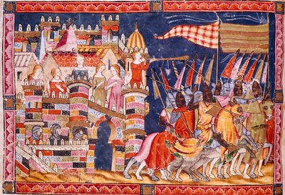 Trojan War: The City of Troy and the Trojan Army Leaving for Battle (Detail) by Spanish School