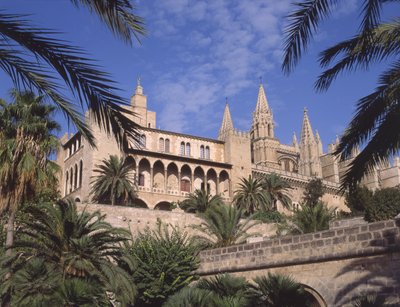 View of La Almudaina Palace, Palma de Mallorca by Spanish School