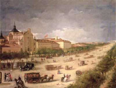 View of the Calle de Alcala, Madrid by Spanish School