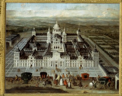 View of the Escorial Palace in Spain built by Philip II in the 16th century by Spanish School