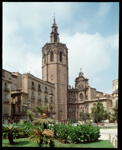 View of the Micalet (Miquelet or El Miguelete) bell tower of the cathedral of Valencia (Valencia) 1381-1429 Spain by Spanish School