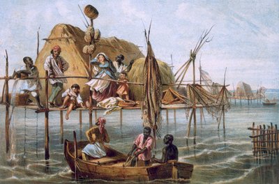 House of the Sponge Fishermen, Cuba by Spanish School