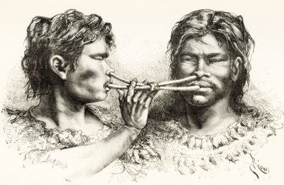 Witoto Indians Taking Snuff by Spanish School