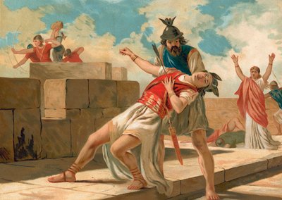 Zimeth Killed by an Arrow on the Walls of Tchittora by Spanish School