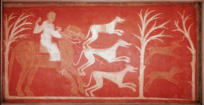 Hunting Scene Depicting Dogs Running After Game by Spanish School