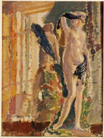 A Porcelain Figurine by a Mirror by Spencer Frederick Gore