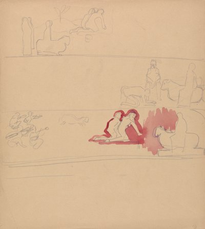 Cave of the Golden Calf: Worshippers and Calf by Spencer Frederick Gore