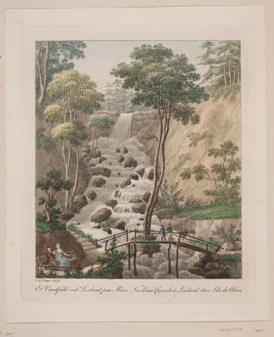 A Waterfall at Liselund on Møn by Søren L. Lange