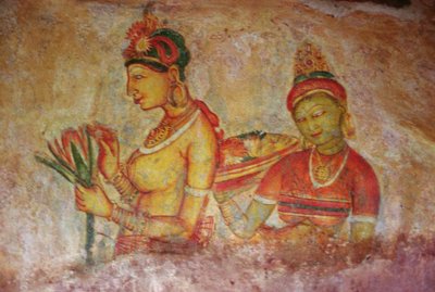 The Cloud Damsels, from the Rock Fortress (detail) by Sri Lankan School