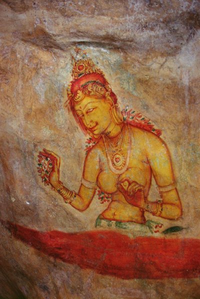 The Cloud Damsels, from the Rock Fortress (detail) by Sri Lankan School