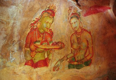 The Cloud Damsels, from the Rock Fortress (detail) by Sri Lankan School
