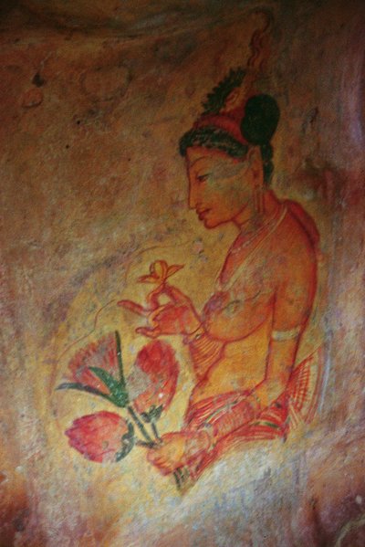 The Cloud Damsels, from the Rock Fortress (detail) by Sri Lankan School