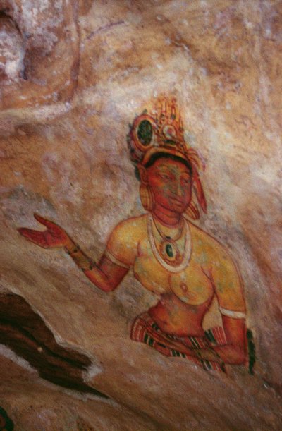 The Cloud Damsels, from the Rock Fortress (detail) by Sri Lankan School