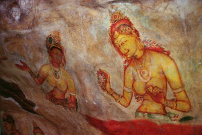 The Cloud Damsels, from the Rock Fortress (detail) by Sri Lankan School