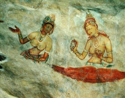 The Cloud Damsels, from the Rock Fortress (detail) by Sri Lankan School