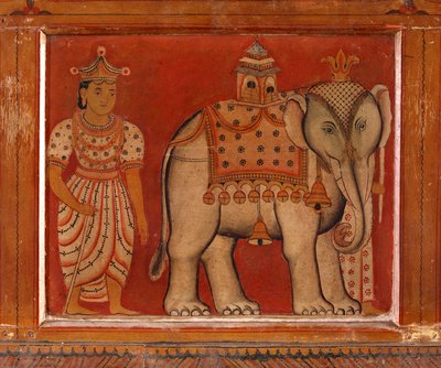 Wall Painting of an Elephant in the Subdharama Temple, Dehiwala by Sri Lankan School