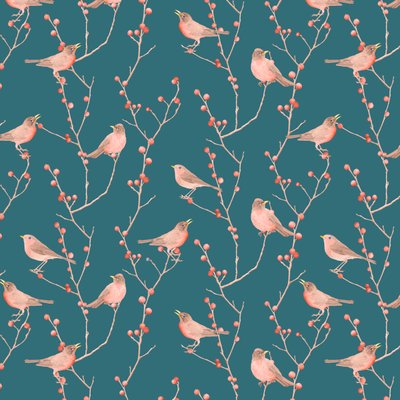 Robin & Winterberry Pattern, 2021 by Stacy Hsu