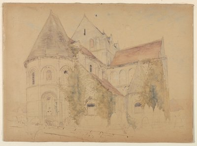 Sketch of Church of St. Nicholas, Caen, France by Stanford White