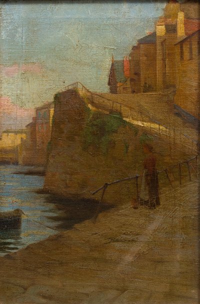 Figure on Newlyn Slip (untitled) by Stanhope Alexander (school of) Forbes