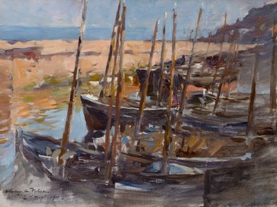 A Sketch, Mousehole Harbour, Cornwall by Stanhope Alexander Forbes