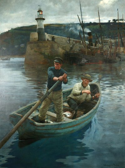 The Lighthouse of Newlyn, Cornwall by Stanhope Alexander Forbes