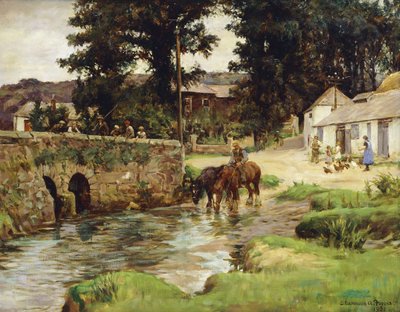 Watering the Horses in the Village Stream by Stanhope Alexander Forbes