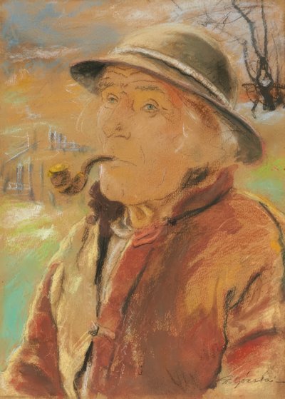 Krakow Farmer with Pipe by Stanisław Górski