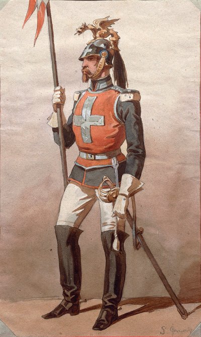Study of uniforms, Drawing by Stanislao Grimaldi del Poggetto by Stanislas Grimaldi del Poggetto