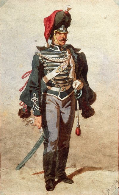 Study of Uniforms, Drawing by Stanislao Grimaldi del Poggetto by Stanislas Grimaldi del Poggetto