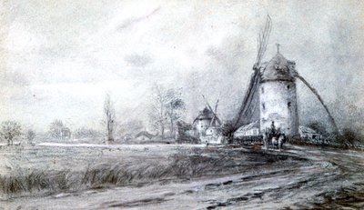 Landscape with Windmill by Stanislas Lepine