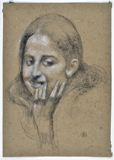 Study of a Smiling Girl by Stanislas Torrents y de Amat