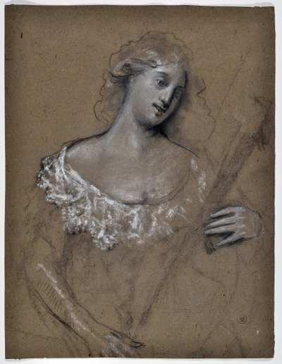 Study of Woman Playing Lute by Stanislas Torrents y de Amat